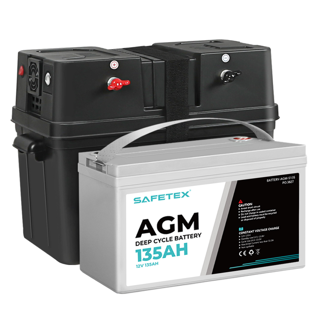 TopSellers-12V 135Ah AGM Battery - Deep Cycle Power for Marine & RV Use