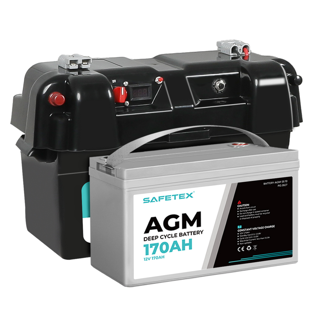 TopSellers-12V 170Ah AGM Battery - Deep Cycle Power for Marine & RV Use