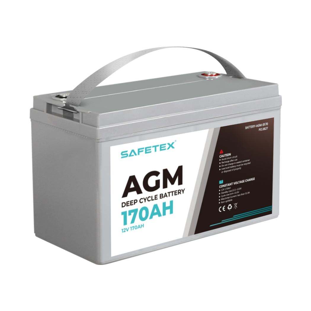 TopSellers-12V 170Ah AGM Deep Cycle Battery - Rugged  Shock Resistant & Free